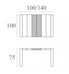 Стол пластиковый раздвижной Vegas Table, черный, 1000-1400х1000х750 мм