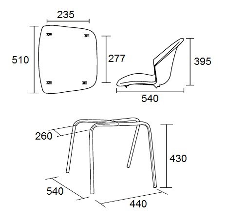 Стул пластиковый Italseat Smile-4 оранжевый