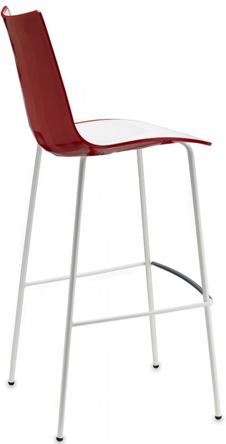 Стул барный пластиковый Scab Design Zebra Bicolore белый, красный