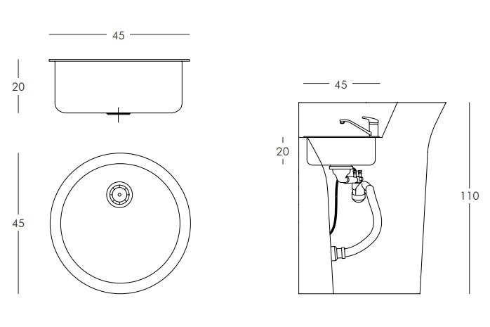 Мойка к пластиковой барной стойке Jumbo, Break Sink