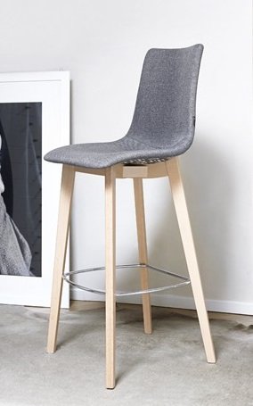 Стул барный с обивкой Scab Design Natural Zebra Pop натуральный бук, светло-серый