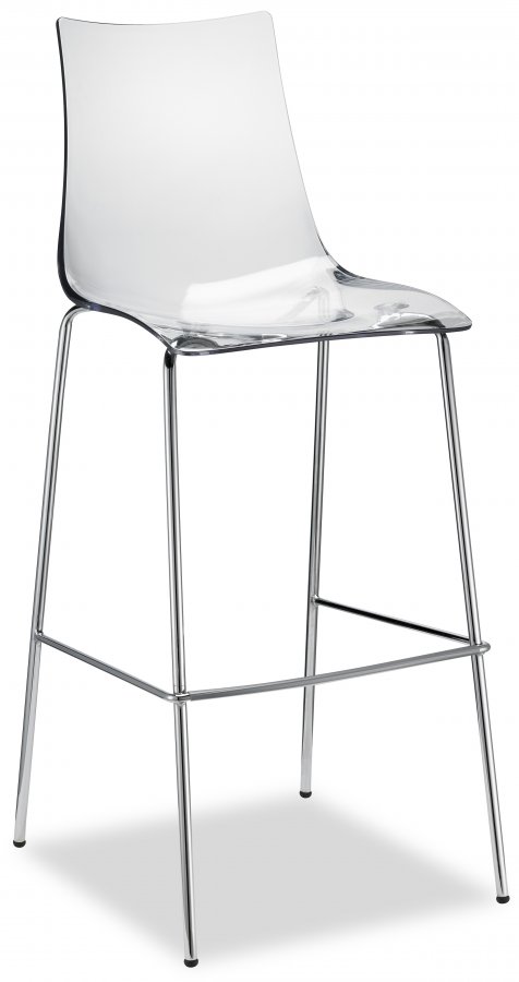 Стул барный прозрачный Scab Design Zebra Antishock хром, прозрачный