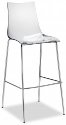 Стул барный прозрачный Scab Design Zebra Antishock хром, прозрачный