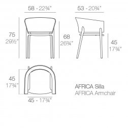 Кресло пластиковое Vondom Africa Basic глиняный