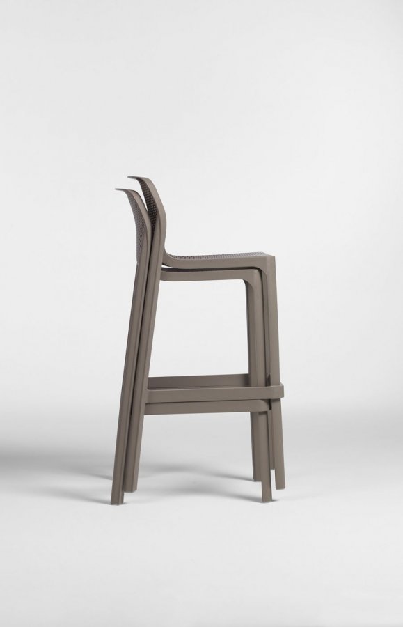 Стул пластиковый барный Nardi Net Stool тортора