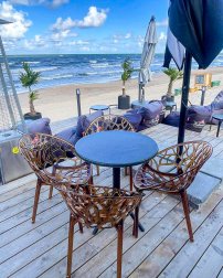 Стол пластиковый складной Sky Folding Table Ø60, черный, Ø600х740 мм