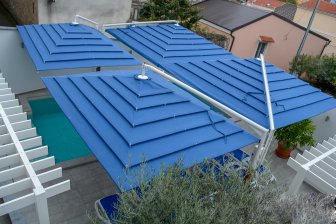 Зонт профессиональный двухкупольный 2.5х5 м Gemelli Steel Split