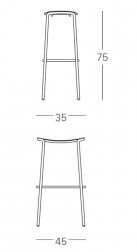 Табурет металлический барный Scab Design Trick терракотовый