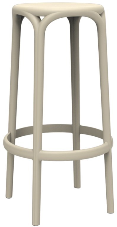 Табурет пластиковый барный Vondom Brooklyn Basic слоновая кость