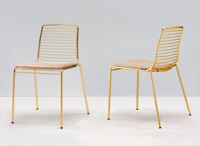 Стул металлический Scab Design Summer сатинированная латунь