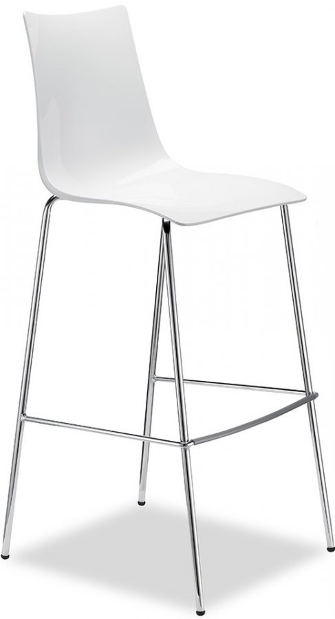 Стул барный пластиковый Scab Design Zebra Antishock хром, белый