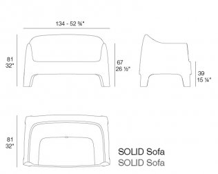 Диван пластиковый двухместный Solid Basic