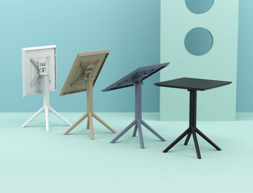 Стол пластиковый складной Sky Folding Table 60, оливковый, 600х600х740 мм