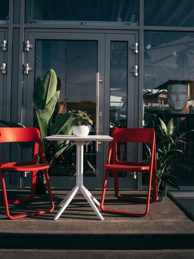 Стол пластиковый складной Sky Folding Table 60, белый, 600х600х740 мм
