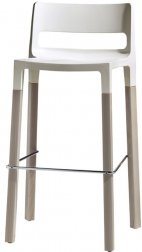 Стул барный пластиковый Scab Design Natural Divo отбеленный бук, лен