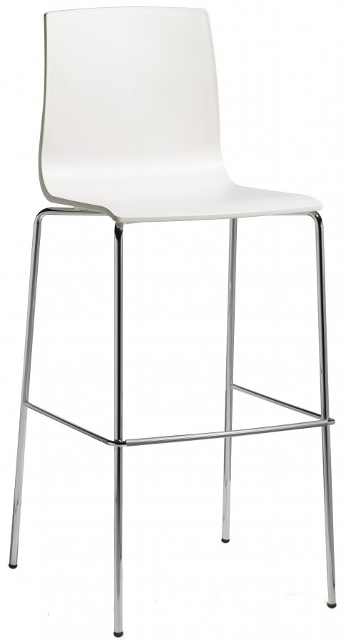 Стул барный пластиковый Scab Design Alice Barstool хром, лен