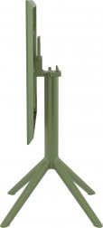 Стол пластиковый складной Sky Folding Table 60, оливковый, 600х600х740 мм