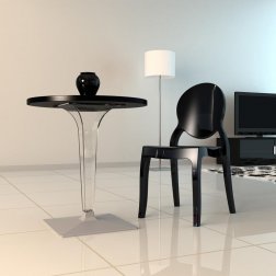Стол пластиковый Ice, черный, Ø600х730 мм