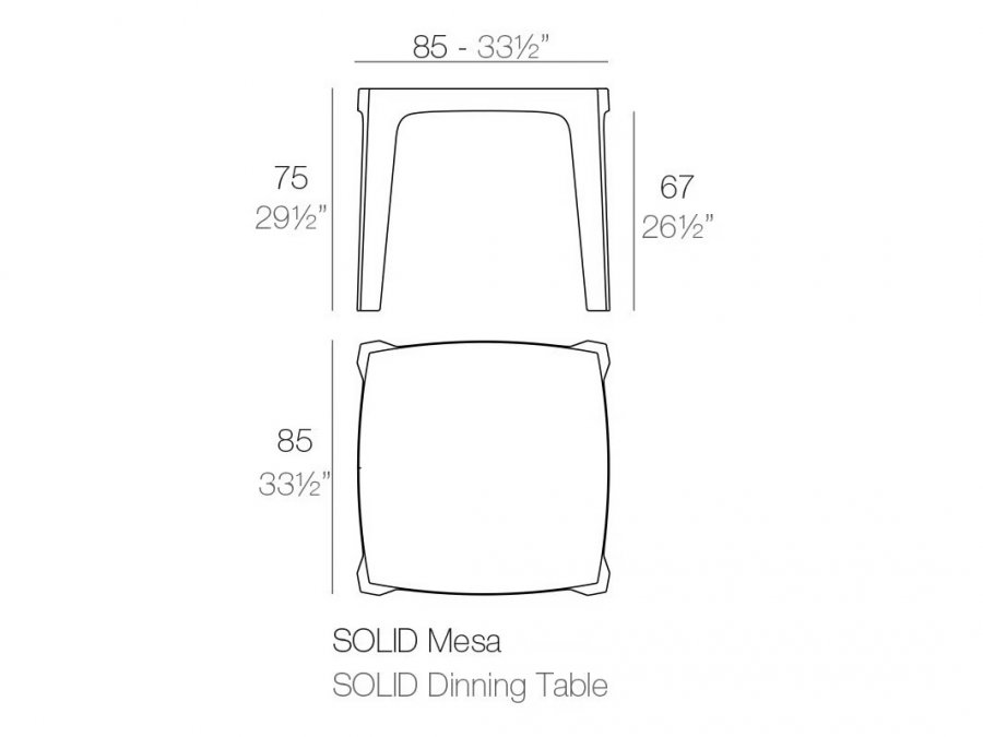 Стол пластиковый Solid Basic, белый, 850х850х750 мм