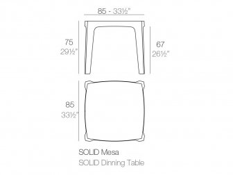 Стол пластиковый Solid Basic, черный, 850х850х750 мм