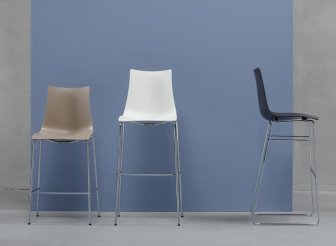 Стул полубарный пластиковый Scab Design Zebra Technopolymer хром, тортора