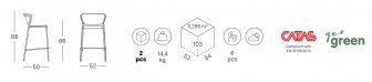 Стул пластиковый полубарный Scab Design Lisa Technopolymer Go Green оливковый