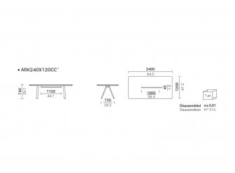 Стол с каналом для протяжки проводов Arki-Table CC Compact