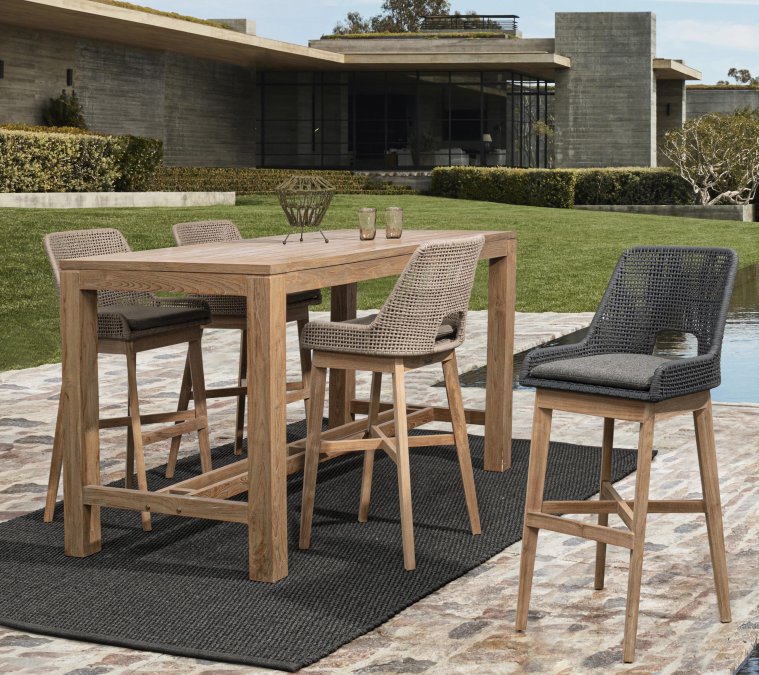 Стул плетеный барный с подушкой Garden Relax Hesperia натуральный, тортора