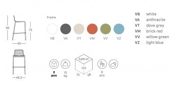 Стул барный металлический Scab Design Summer красный
