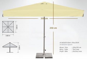 Зонт профессиональный 3.5х3.5 м Avocado