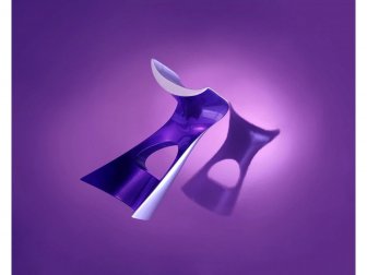 Стул барный пластиковый SLIDE Koncord Anniversary Edition хромированный, жемчужный фиолетовый