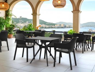 Стол пластиковый Air Table 80, черный, 800х800х740 мм