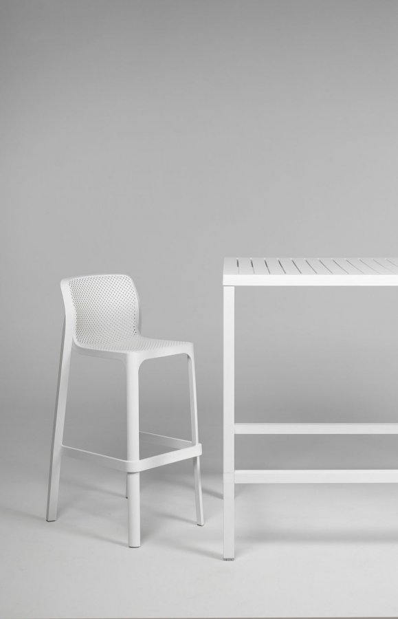 Стул пластиковый барный Nardi Net Stool белый