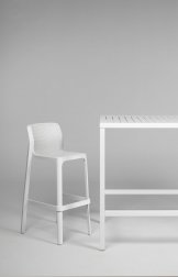 Стул пластиковый барный Nardi Net Stool белый