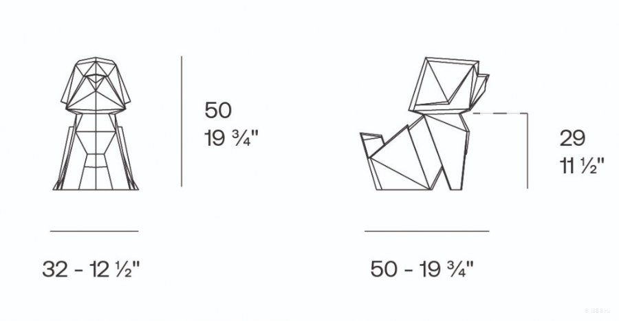 Фигура дизайнерская пластиковая Origami Koinu Basic