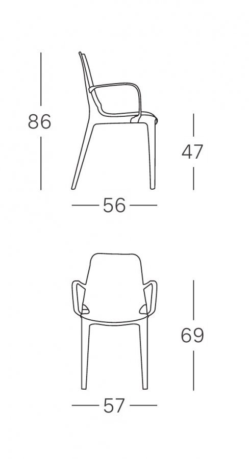 Кресло пластиковое Scab Design Ginevra зеленый шалфей