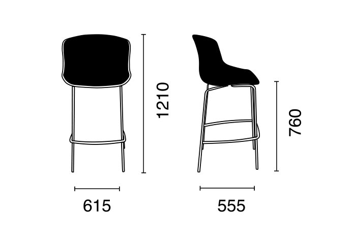 Стул барный с обивкой PAPATYA Globe-S Bar Soft