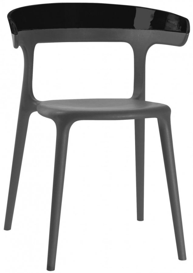 Кресло пластиковое PAPATYA Luna антрацит, черный