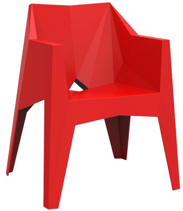 Кресло пластиковое Vondom Voxel Basic красный