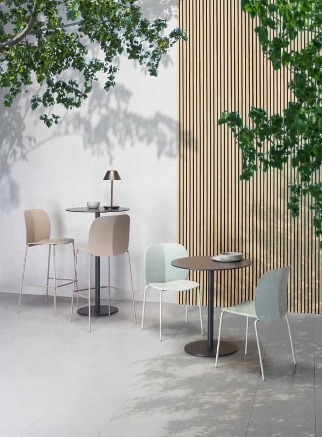 Стул пластиковый барный Scab Design Mentha Go Green тортора