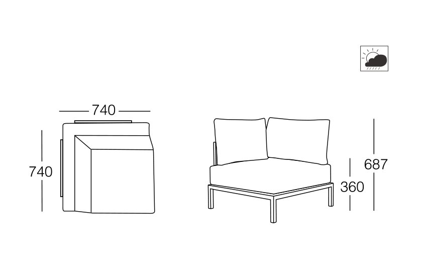 Модуль угловой Slim Stripe Corner Module (B)