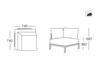 Модуль угловой Slim Stripe Corner Module (B)