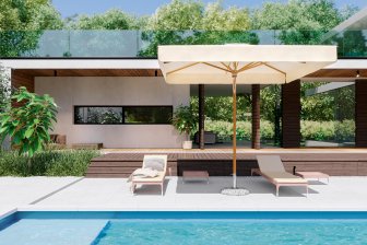 Зонт профессиональный Dolomiti Wood Iroko