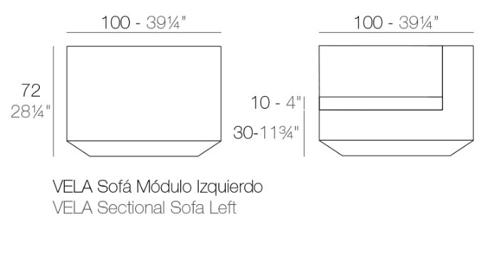 Модуль левый с подушкой Vela Basic