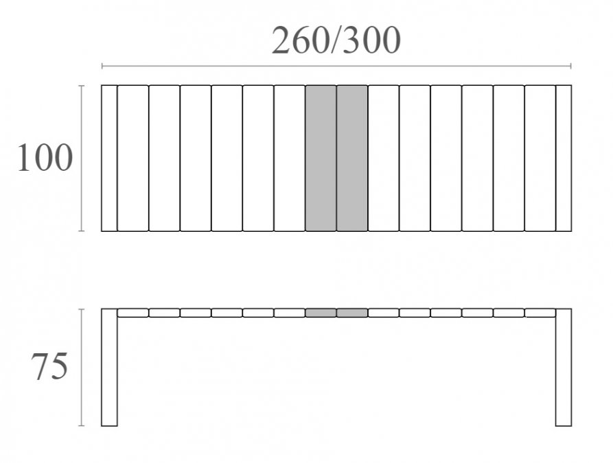 Стол пластиковый раздвижной Vegas Table XL, белый, 2600-3000х1000х750 мм