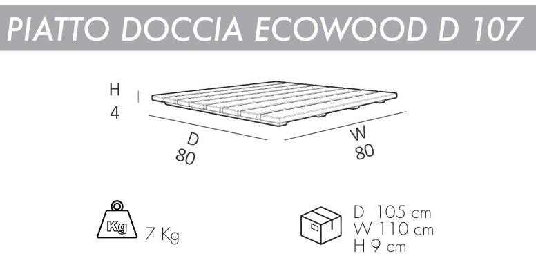 Поддон для уличного душа Ecowood D 107