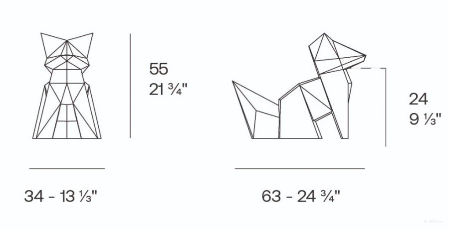 Фигура дизайнерская пластиковая Origami Kokitsune Basic