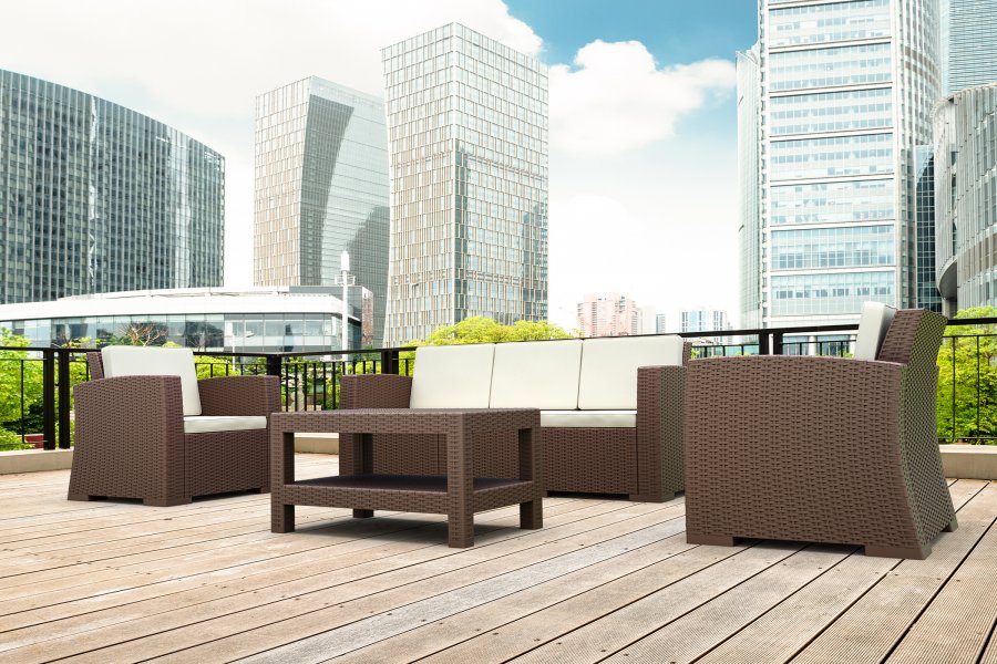 Столик пластиковый плетеный журнальный Monaco Lounge