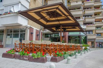 Зонт профессиональный двухкупольный 2.5х5 м Gemelli Split