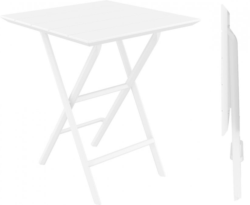 Стол пластиковый складной Helen Folding Table 60, белый, 600х600х740 мм